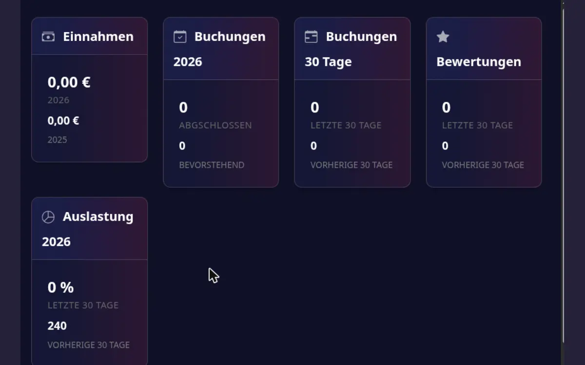 Host dashboard