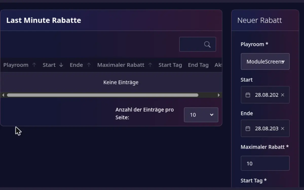 Last-minute discount module