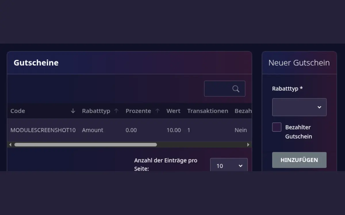 Voucher management module